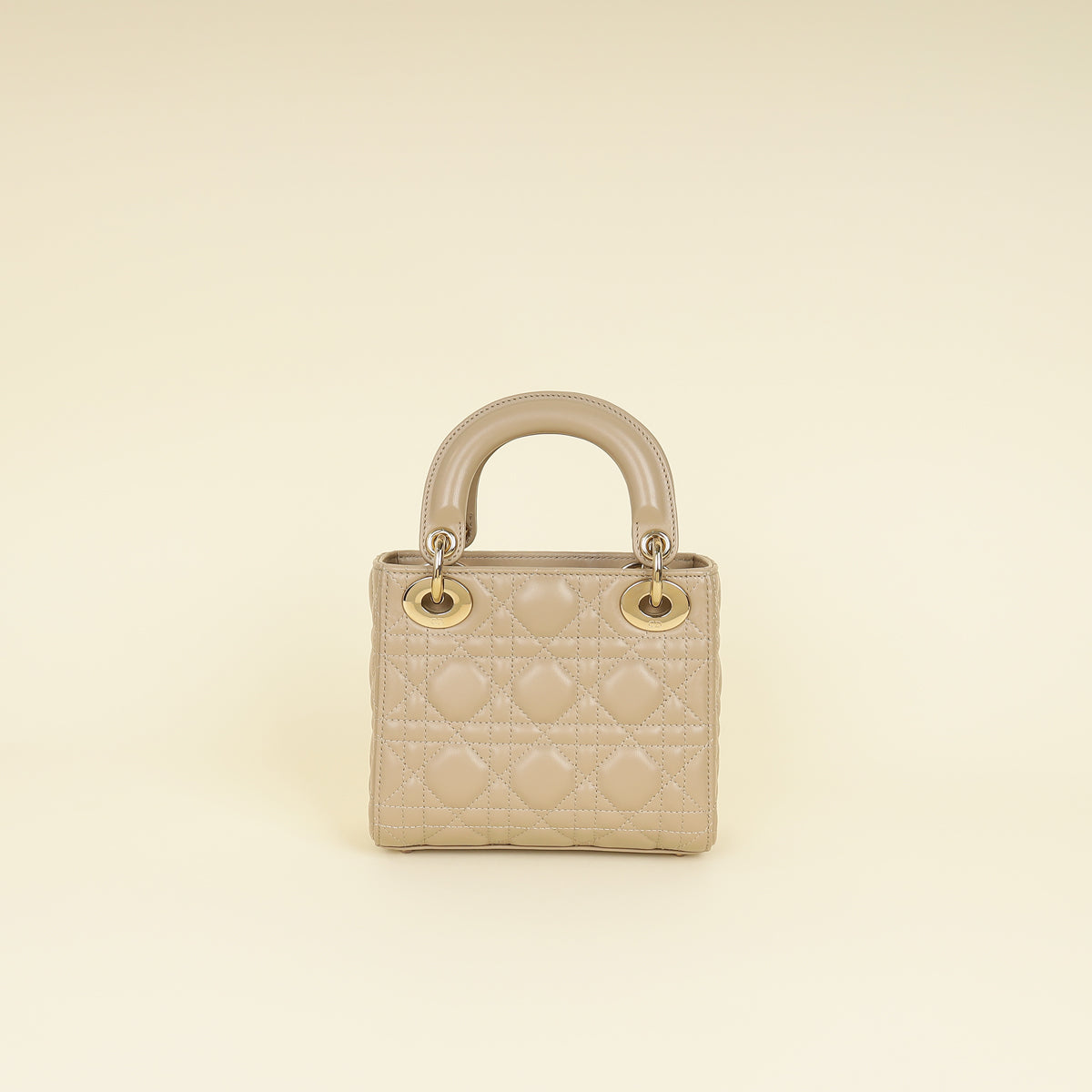 Christian Dior Beige Lady Dior Mini Chain Bag