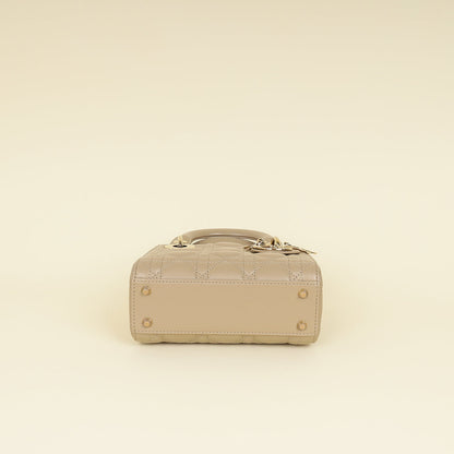 Christian Dior Beige Lady Dior Mini Chain Bag
