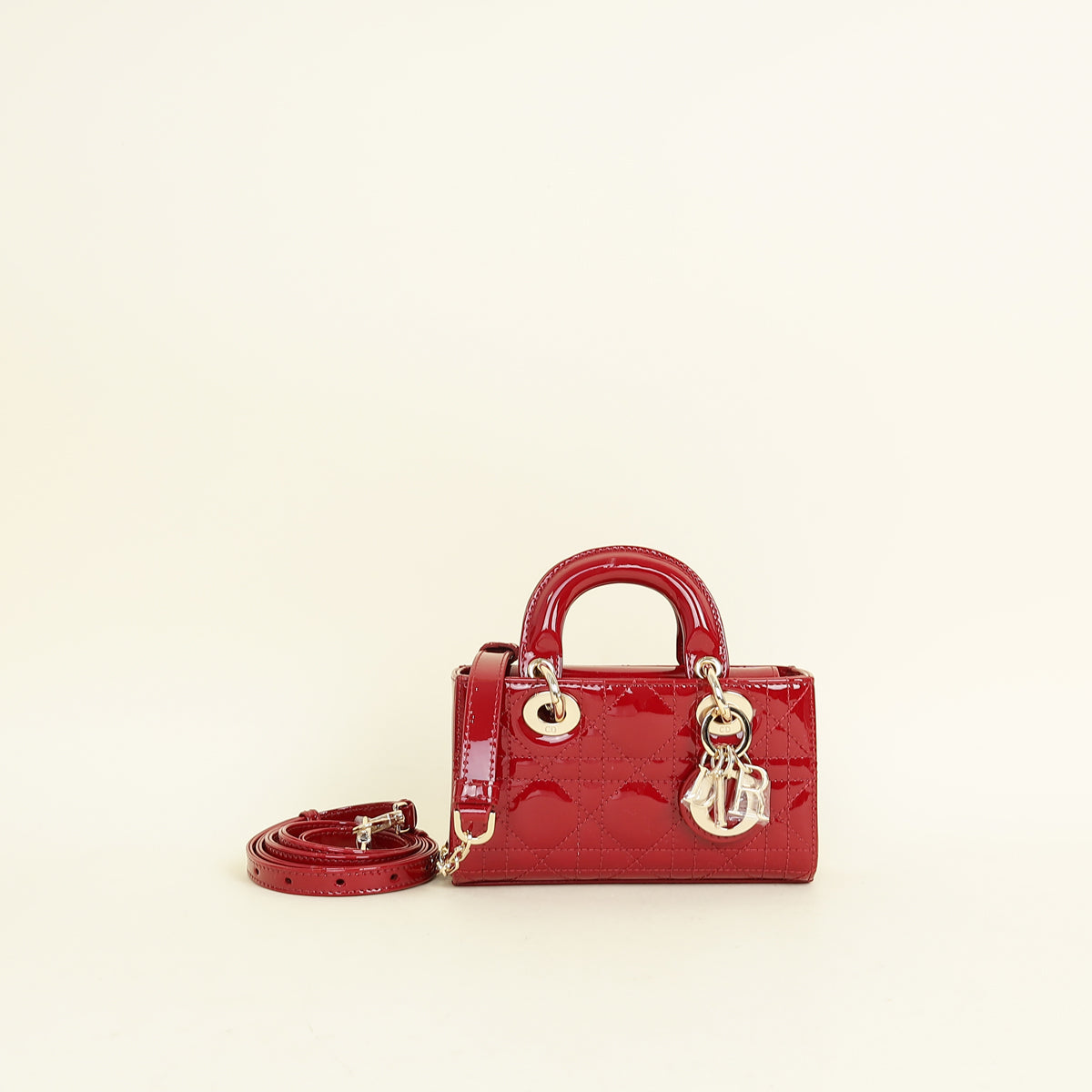 Christian Dior Cherry Red Micro Lady D-Joy Bag