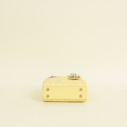 Christian Dior Light Yellow Lady Dior Micro Bag