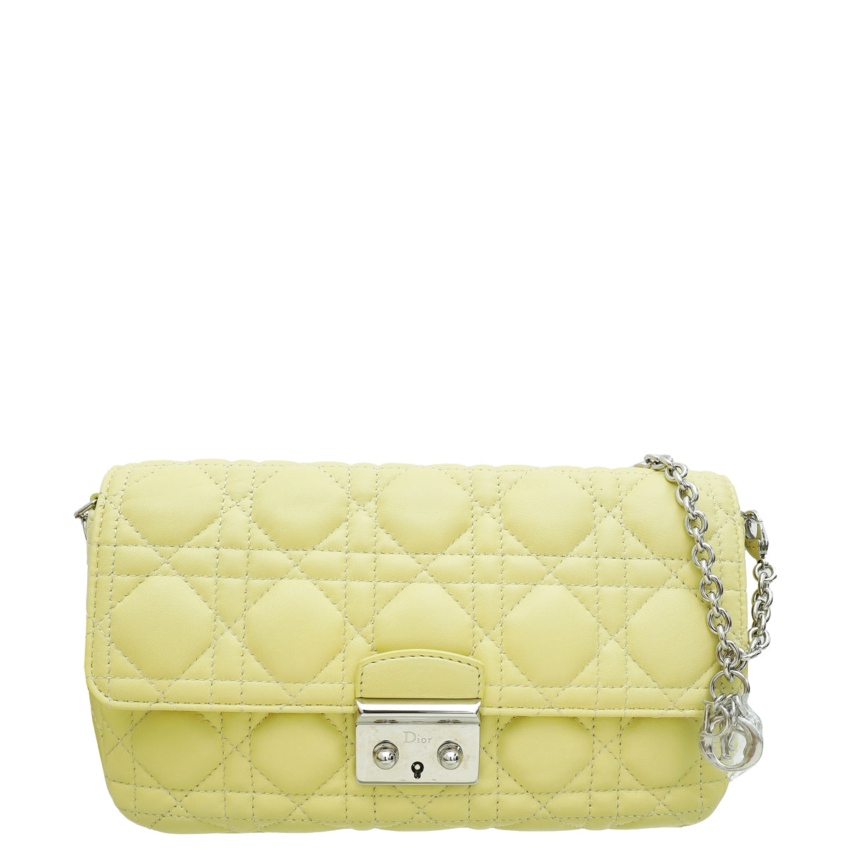 Christian Dior Light Yellow Cannage Miss Dior Promenade Chain Pouch