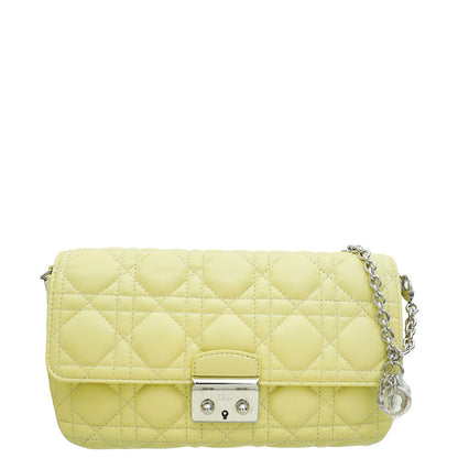 Christian Dior Light Yellow Cannage Miss Dior Promenade Chain Pouch