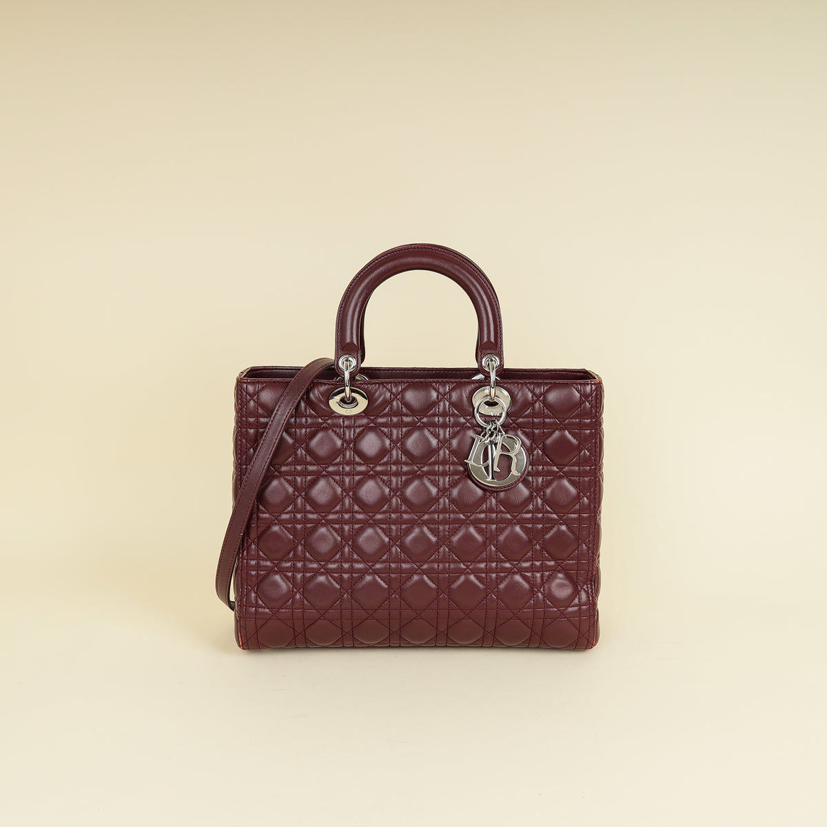 Dior Lady Dior Burgundy Handbag Style 4