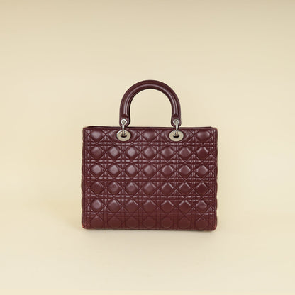 Dior Lady Dior Burgundy Handbag Style 4