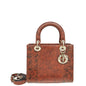Christian Dior Brown Lizard Lady Dior Medium Bag