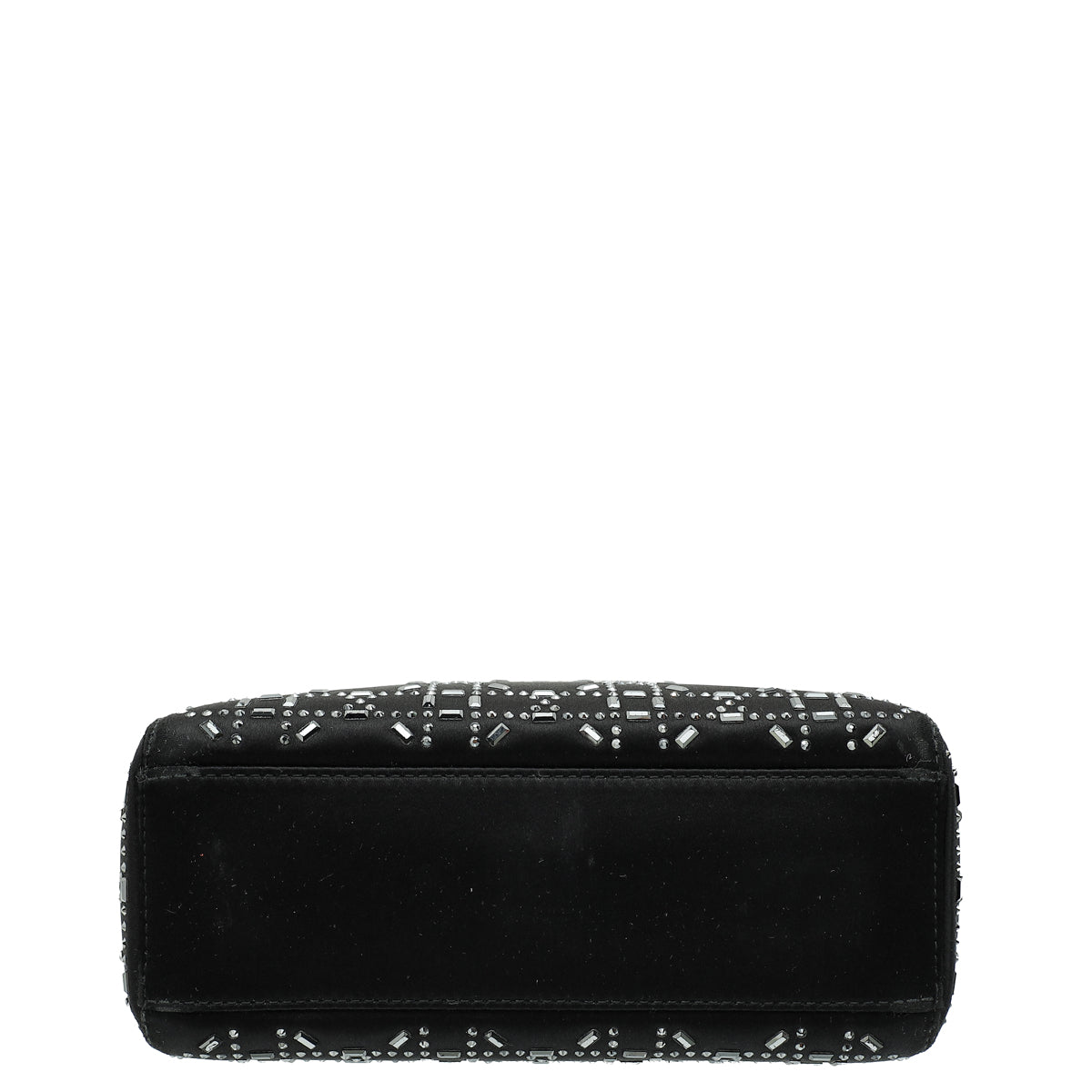 Christian Dior Black Lady Dior Cannage Satin Strass Mini Bag