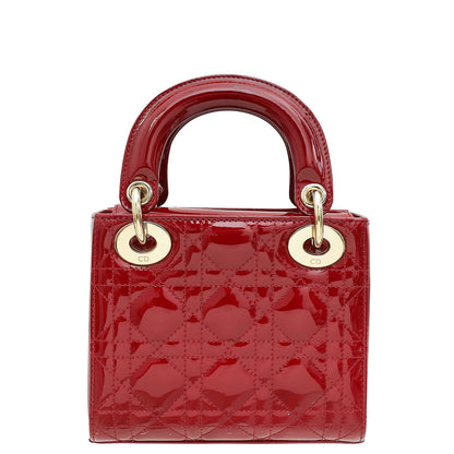 Christian Dior Cherry Red Lady Dior Mini Chain Bag