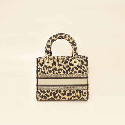Christian Dior Bicolor Lady D-Lite Mizza Embroidered Medium Bag