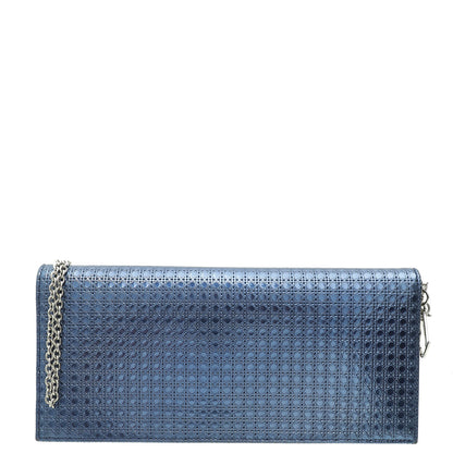 Dior Lady Dior Cannage Blue Clutch