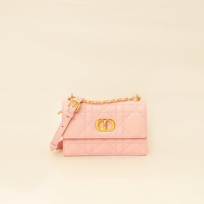 Christian Dior Pink Macrocannage Mini Caro Bag