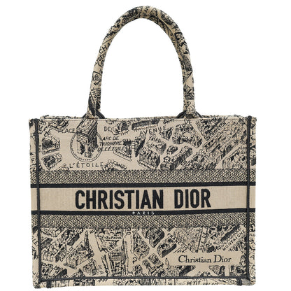 Christian Dior Bicolor Plan De Paris Embroidered Book Tote Medium Bag