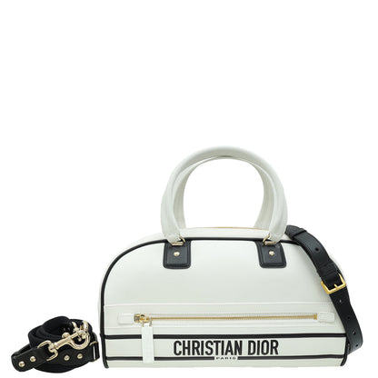 Christian Dior Bicolor Vibe Zip Medium Bowling Bag