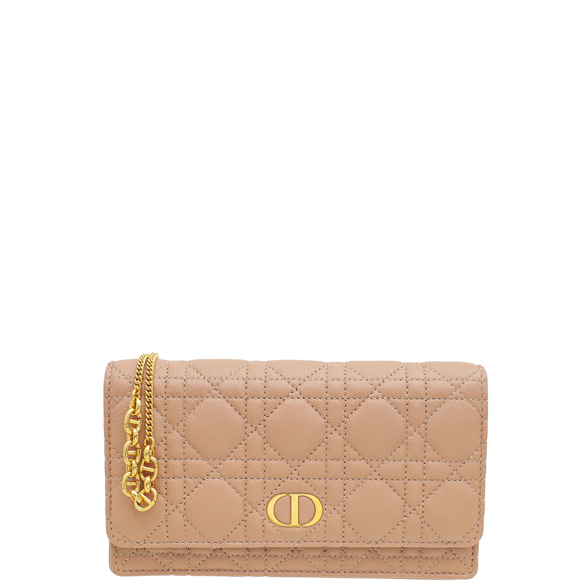 Christian Dior Rose Des Vents Caro Pouch With Chain