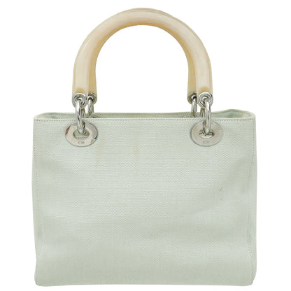 Christian Dior Light Green Lady Dior Fabric Medium Bag