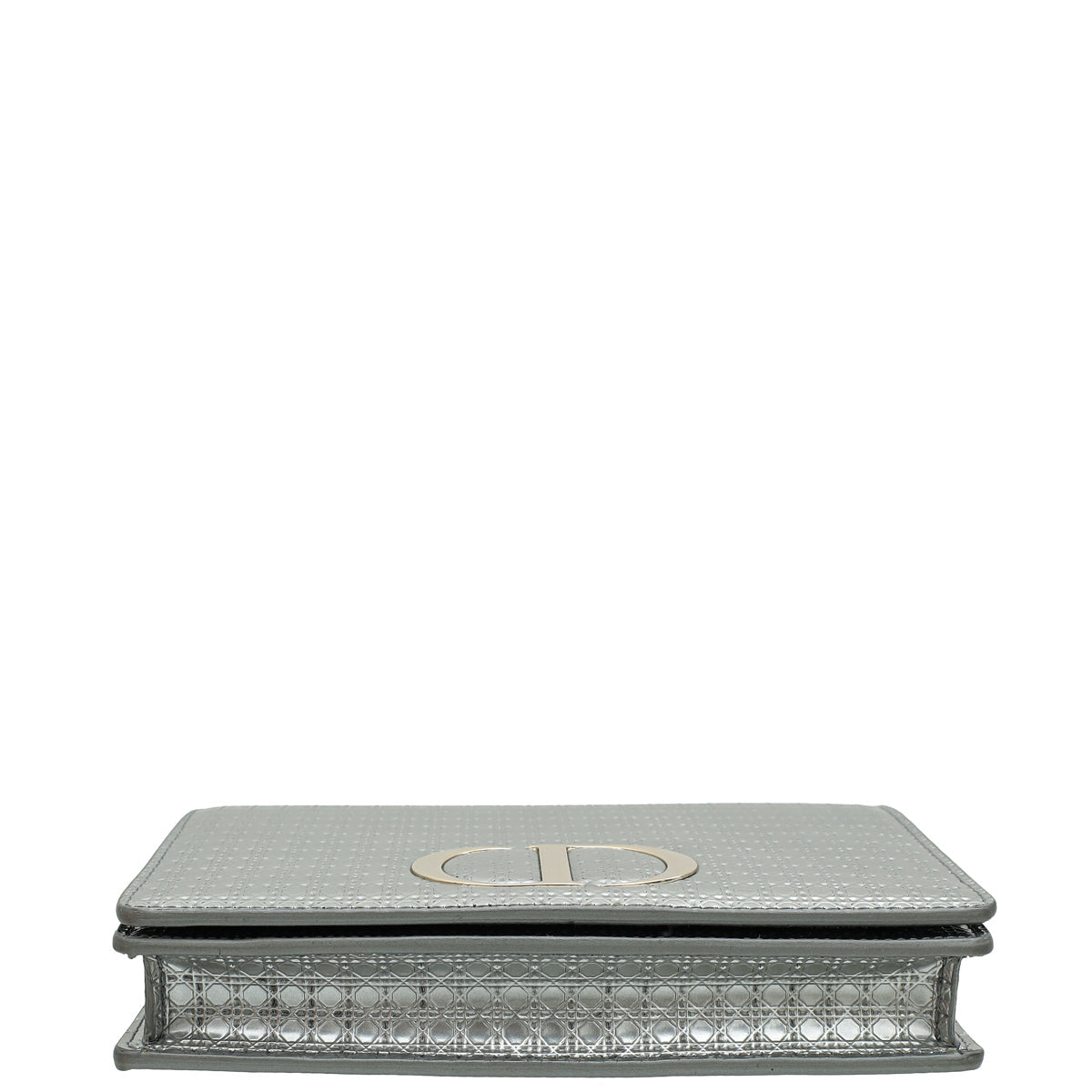 Christian Dior Silver 30 Montaigne Micro Cannage 2 In 1 Pouch