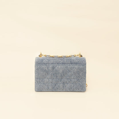 Christian Dior Blue Miss Caro Mini Cannage Denim Shoulder Bag