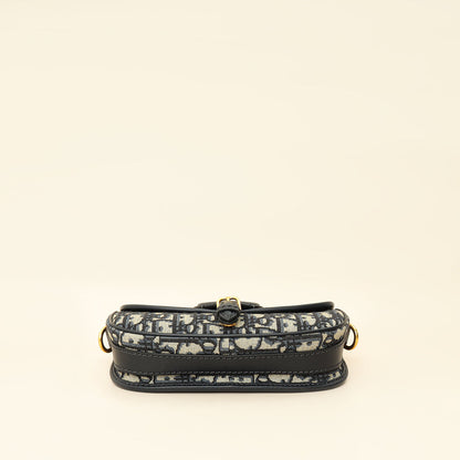 Christian Dior Navy Blue Oblique Bobby East-West Bag