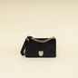 Christian Dior Black Diorama Velvet Small Crystal Lock Shoulder Bag