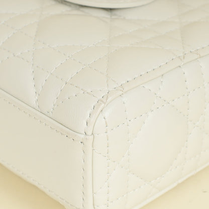 Christian Dior Latte White Lady D-Joy Cannage Medium Bag