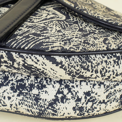 Christian Dior Navy Blue Toile De Jouy Saddle Medium Bag