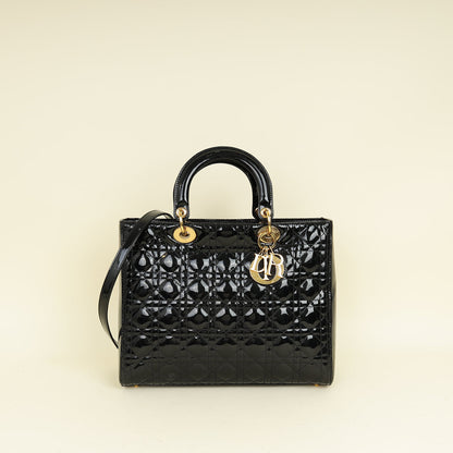 Dior Lady Dior Leather Handbag Style 104
