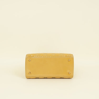 Christian Dior Yellow Lady Dior Medium Bag