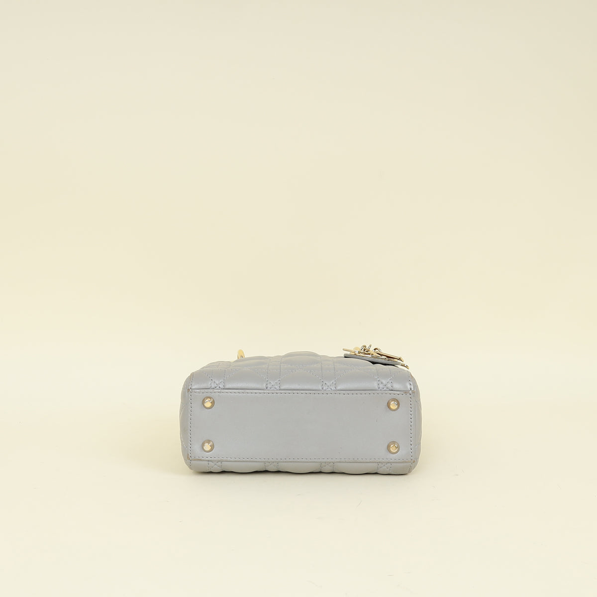 Christian Dior Grey Lady Dior Mini Chain Bag