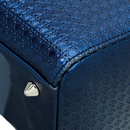 Christian Dior Blue Lady Dior Micro Cannage Medium Bag