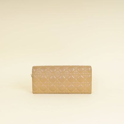 Christian Dior Beige Lady Dior Convertible Chain Clutch