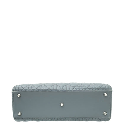 Christian Dior Dark Gray Lady Dior Large Bag