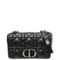 Christian Dior Black Caro Macrocannage Quilted Medium Bag