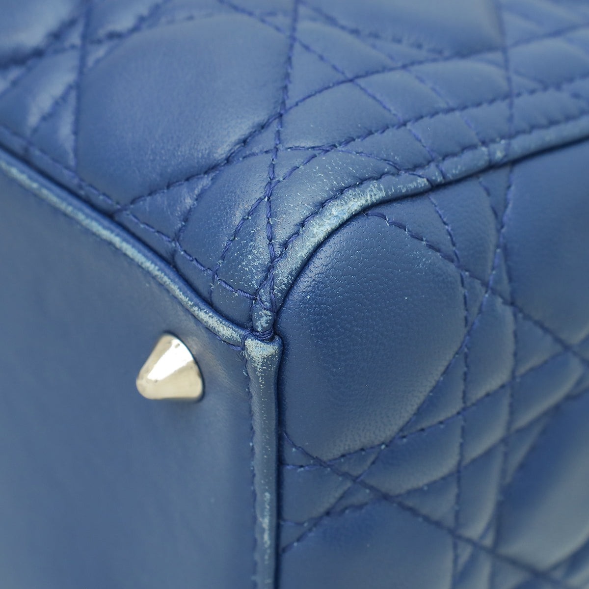 Dior Lady Dior Leather Handbag Blue