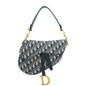 Christian Dior Navy Blue Saddle Oblique Medium Bag