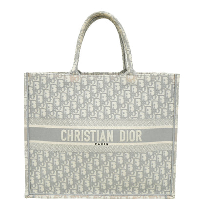 Dior Book Tote Oblique Grey Tote Bag