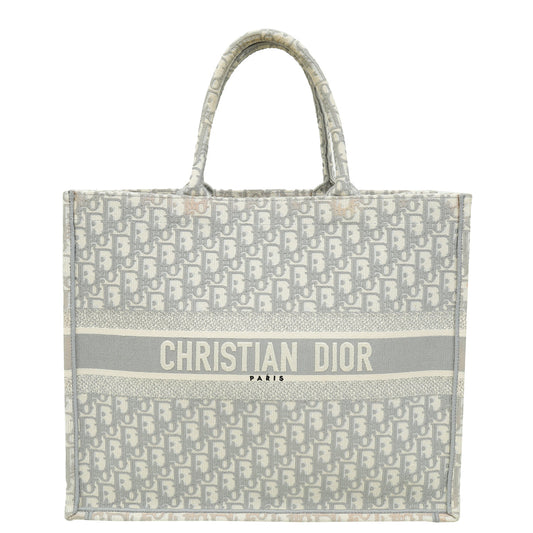 Dior Book Tote Oblique Grey Tote Bag