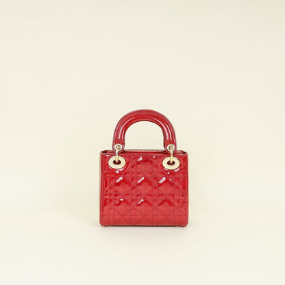 Christian Dior Red Cherry Lady Dior Mini Chain Bag