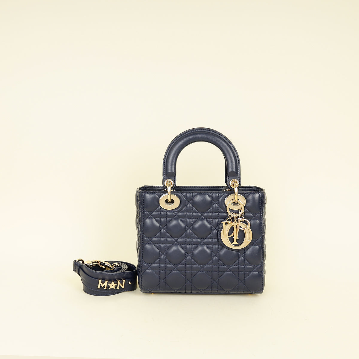 Christian Dior Navy My Abcdior Lady Dior Small Bag