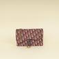Christian Dior Burgundy Oblique Saddle Chain Pouch