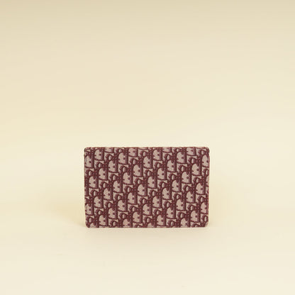 Christian Dior Burgundy Oblique Saddle Chain Pouch