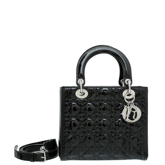 Christian Dior Black Lady Dior Medium Bag