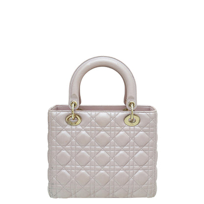 Christian Dior Light Pink Lady Dior Lambskin Medium Bag