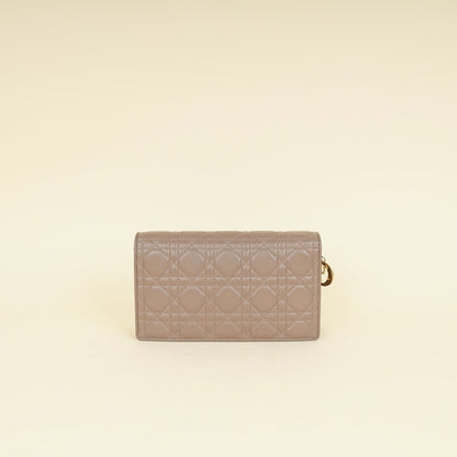 Christian Dior Etoupe Lady Dior Chain Pouch