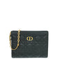 Christian Dior Black Caro Chain Zipped Pouch