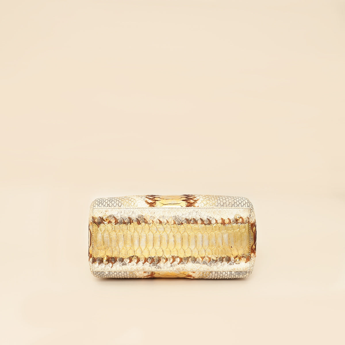Christian Dior Bicolor Metallic Python Lady Dior Medium Bag