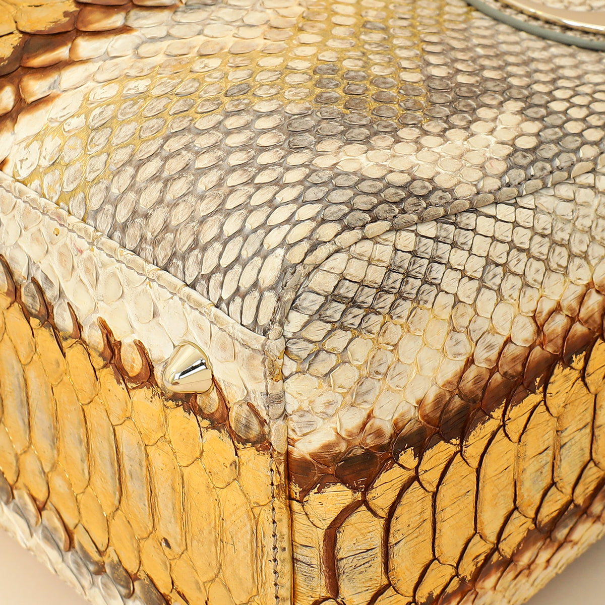 Christian Dior Bicolor Metallic Python Lady Dior Medium Bag