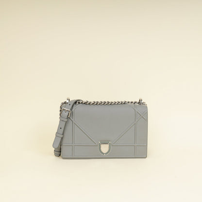 Christian Dior Grey Diorama Flap Shoulder Bag