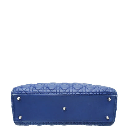 Christian Dior Blue Lady Dior Large Bag