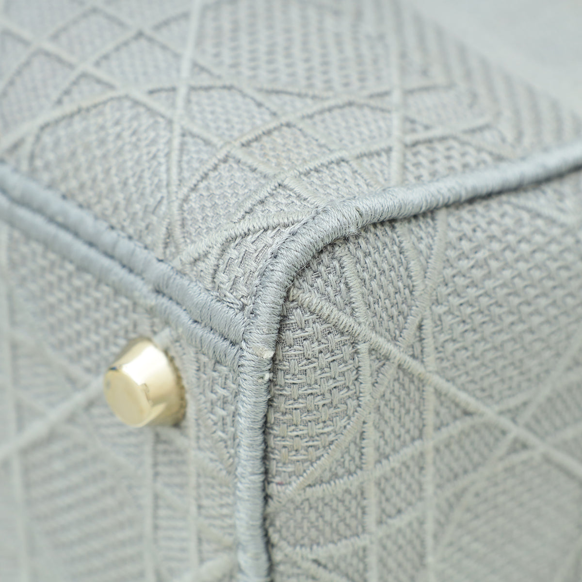 Christian Dior Grey Lady D-Lite Cannage Embroidery Medium Bag