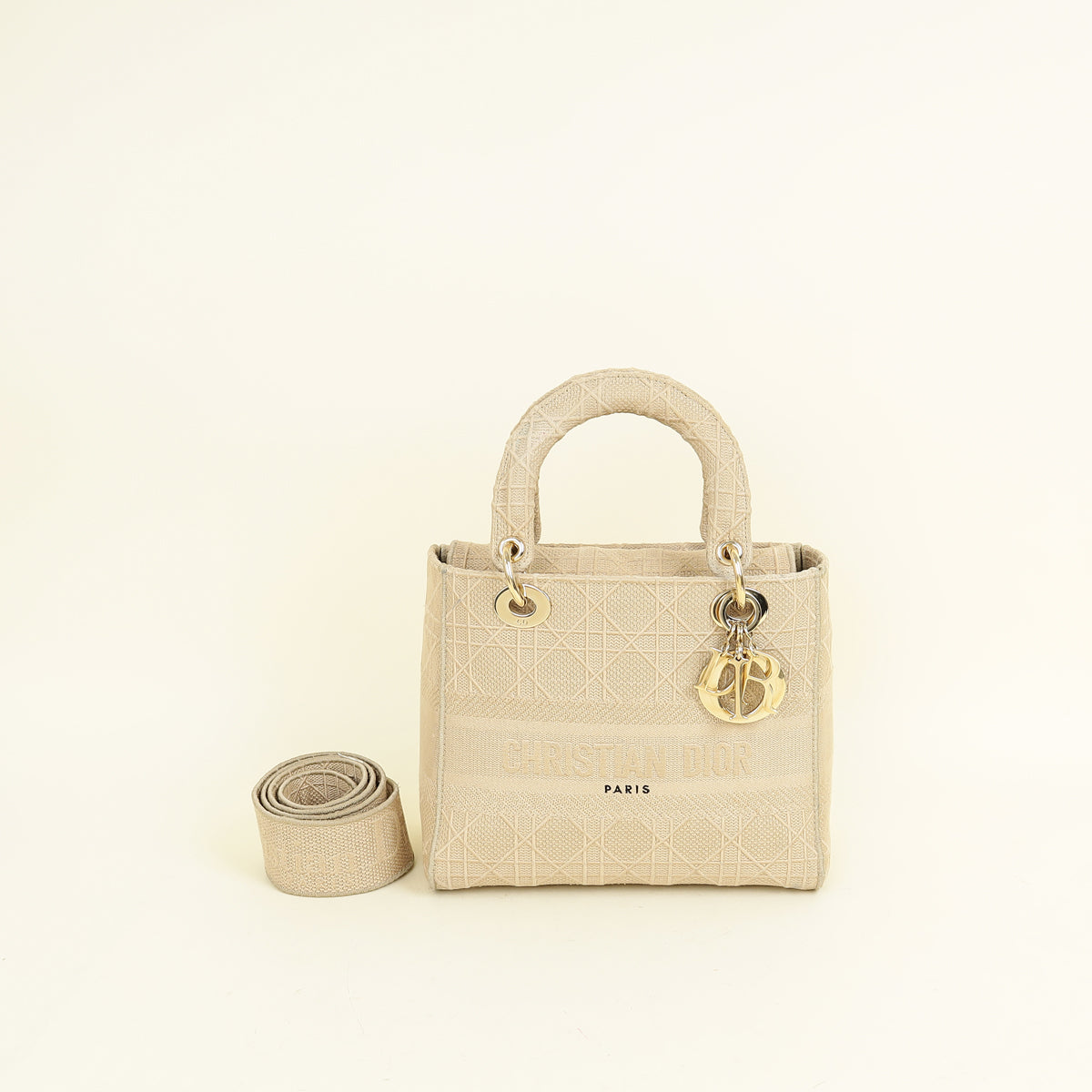 Dior D-Lite Cannage Beige Tote Bag