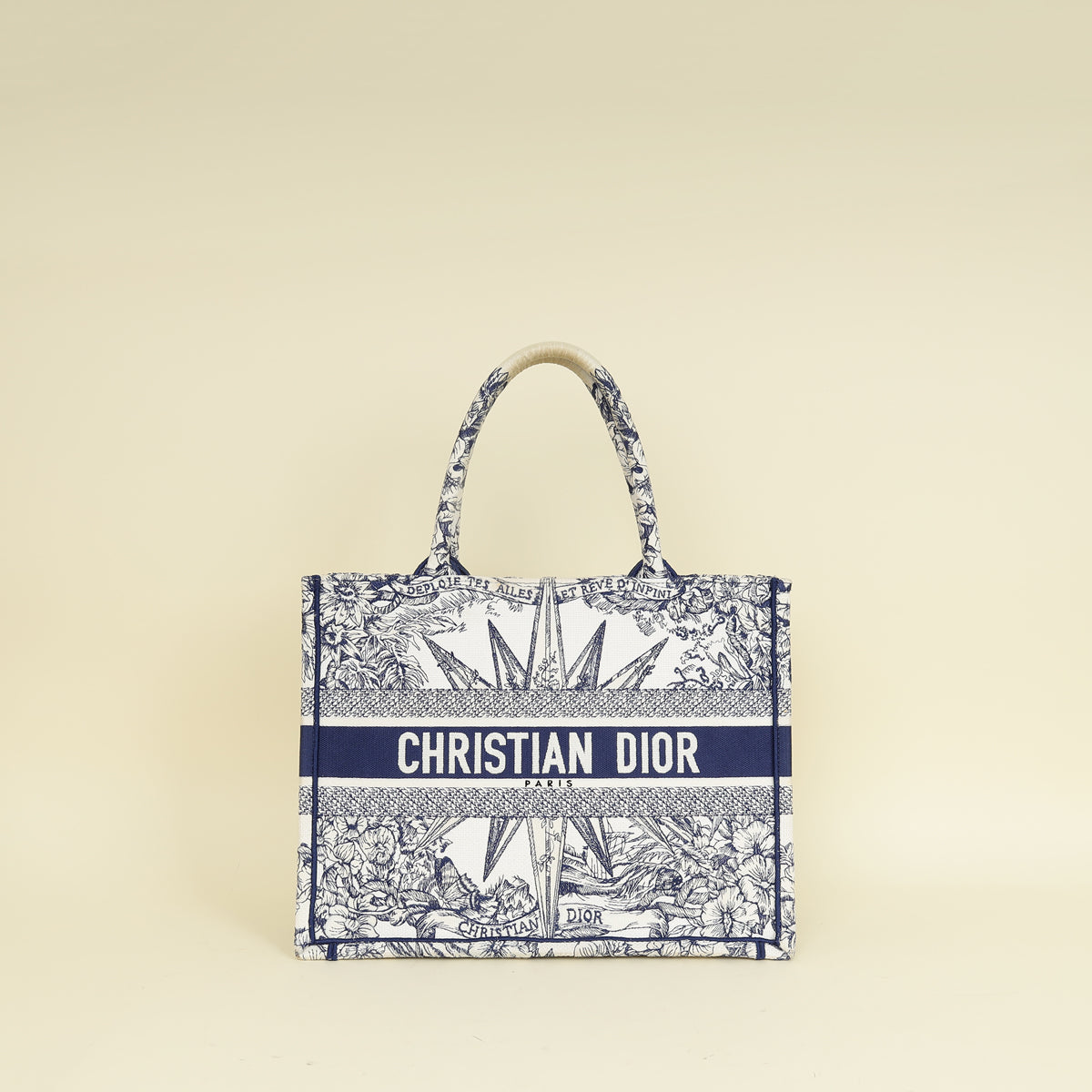 Christian Dior Bicolor Reve D'Infini Embroidery Book Tote Medium Bag